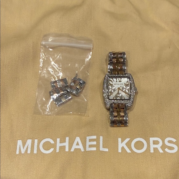 Michael Kors Accessories - Michael Kors Women's Two-Tone Gold & Silver Crystal-Trim Bracelet Watch